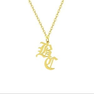 Old English Intials Necklace